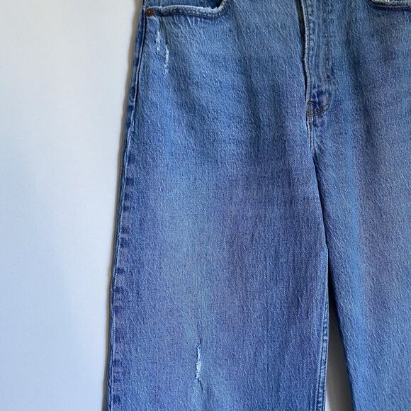 Abercrombie Fitch The 90's Baggy Jeans Women 27 Blue Ultra High Rise Distressed - Picture 13 of 14
